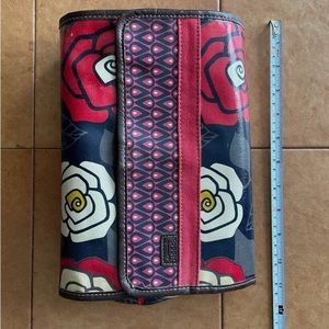 Fossil Floral Cosmetic Bag - Red and Black
